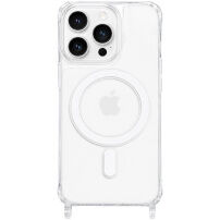 Transparentný kryt s úchytmi pre šnúrku a MagSafe pre iPhone 15 Pro - číry