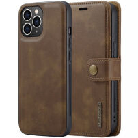 DG.Ming 2v1 odnímateľné flipové púzdro pre iPhone 11 Pro - hnedé
