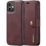 DG.Ming 2v1 odnímateľné flipové púzdro pre iPhone 12 mini - vínové