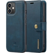 DG.Ming 2v1 odnímateľné flipové púzdro pre iPhone 12 mini - tmavo modré