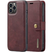 DG.Ming 2v1 odnímateľné flipové púzdro pre iPhone 12 Pro Max - vínové
