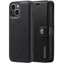 DG.MING 2 v 1 odnímateľné flipové puzdro pre iPhone 13 - čierne