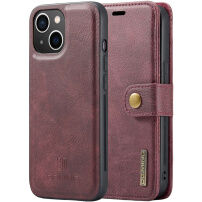 DG.Ming 2v1 odnímateľné flipové púzdro pre iPhone 15 Plus - vínové
