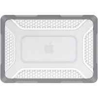Odolný kryt so štruktúrou včelieho plástu a vyklápacími nožičkami pre MacBook Neo (A3404) - sivý