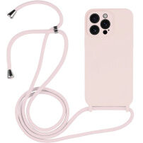 Silikónový kryt so šnúrkou pre iPhone 16 Pro - staroružový