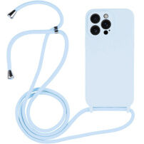 Silikónový kryt so šnúrkou pre iPhone 16 Pro Max - modrý
