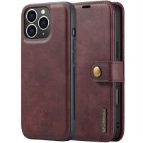 DG.Ming 2v1 odnímateľné flipové púzdro pre iPhone 16 Pro Max - vínové