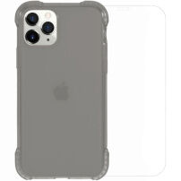 Divi transparentný kryt so zosilnenými rohmi + tvrdené sklo na displej pre iPhone 11 Pro - čierny