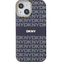 DKNY Repeat Pattern Tonal Stripe kryt s MagSafe pre iPhone 13 - tmavomodrý