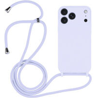 Silikónový kryt so šnúrkou pre iPhone 17 Pro - svetlo fialový