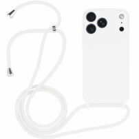 Silikónový kryt so šnúrkou pre iPhone 17 Pro - biely