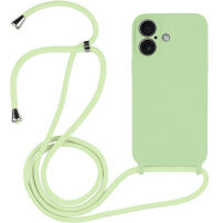 Silikónový kryt so šnúrkou pre iPhone 16 Plus - zelený