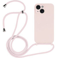 Silikónový kryt so šnúrkou pre iPhone 15 - staroružový