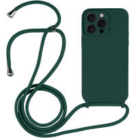 Silikónový kryt so šnúrkou pre iPhone 14 Pro Max - petrolejový