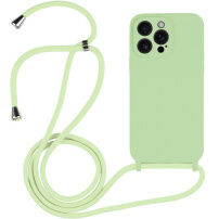 Silikónový kryt so šnúrkou pre iPhone 13 Pro Max - zelený