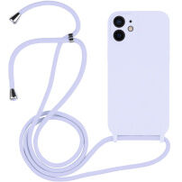 Silikónový kryt so šnúrkou pre iPhone 12 - svetlo fialový