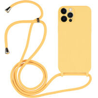 Silikónový kryt so šnúrkou pre iPhone 12 Pro - žltý