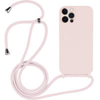 Silikónový kryt so šnúrkou pre iPhone 12 Pro - staroružový