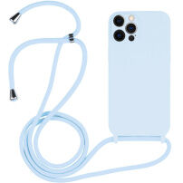 Silikónový kryt so šnúrkou pre iPhone 12 Pro - modrý