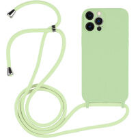 Silikónový kryt so šnúrkou pre iPhone 12 Pro - zelený