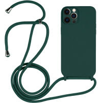 Silikónový kryt so šnúrkou pre iPhone 12 Pro - petrolejový