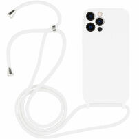 Silikónový kryt so šnúrkou pre iPhone 12 Pro - biely