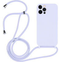 Silikónový kryt so šnúrkou pre iPhone 12 Pro Max - svetlofialový