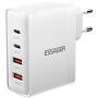 ESSAGER ES-CD37 rýchlonabíjací adaptér s portmi 2x USB-C / 2x USB-A - 100W - biely
