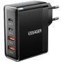 ESSAGER ES-CD37 rýchlonabíjací adaptér s portmi 2x USB-C / 2x USB-A - 100W - čierny