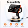 Q36-A Qi2 3v1 magnetický bezdrôtový stojan s lampou pre iPhone / Apple Watch / AirPods - 25W - biely