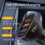 P54 autonabíjačka s portmi 2x USB-C / 2x USB-A - 75W - čierna