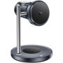 Yesido DS40 Qi2 3v1 magnetický bezdrôtový stojan pre iPhone / Apple Watch / AirPods - 25W - sivý