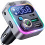 JOYROOM JR-CL16 Bluetooth FM transmitter do auta s portmi USB-C / 2x USB-A - 48W - strieborný