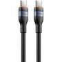 WEKOME WDC-C32 opletený nabíjací a dátový kábel - USB-C na USB-C - 1,2 m - čierny