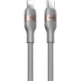 WEKOME WDC-C33 opletaný nabíjací a dátový kábel - USB-C na Lightning - 1,2 m - sivý