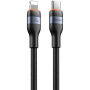 WEKOME WDC-C33 opletený nabíjací a dátový kábel - USB-C na Lightning - 2 m - čierny