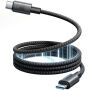 JOYROOM S-A65 magnetický opletený nabíjací a dátový kábel - USB-C na USB-C - 1,2 m - čierny