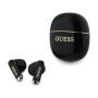 Guess Gold Line Glossy Classic Logo bezdrôtové slúchadlá - čierne