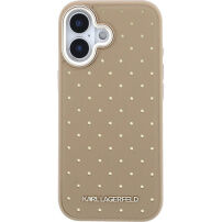 Karl Lagerfeld Perforated Gold Dots kryt s MagSafe pre iPhone 17 - béžový