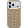 Karl Lagerfeld Perforated Gold Dots kryt s MagSafe pre iPhone 17 Pro - béžový