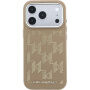 Karl Lagerfeld Perforated Monogram kryt s MagSafe pre iPhone 17 Pro - béžový