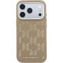 Karl Lagerfeld Perforated Monogram kryt s MagSafe pre iPhone 17 Pro Max - béžový