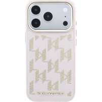 Karl Lagerfeld Perforated Monogram kryt s MagSafe pre iPhone 17 Pro - ružový