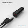 FIXED autonabíjačka s portmi USB-C / USB-A - 63W - čierna