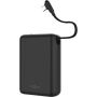 FIXED Zen 20 Loop powerbanka s integrovaným káblom USB-C a portmi USB-C / USB-A - 20 000 mAh - čierna