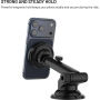 FIXED MagCool 2 XL magnetický držiak do auta na sklo a palubnú dosku s bezdrôtovým nabíjaním pre iPhone - čierny