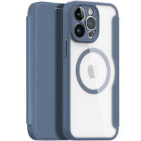 DUX DUCIS Skin X flipové puzdro s MagSafe pre iPhone 14 Pro - tmavomodré