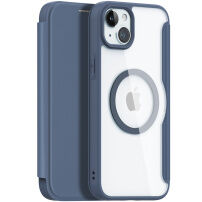 DUX DUCIS Skin X flipové puzdro s MagSafe pre iPhone 15 Plus - tmavomodré