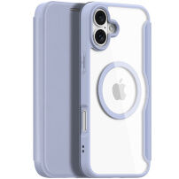 DUX DUCIS Skin X flipové puzdro s MagSafe pre iPhone 16 Plus - modrošedé