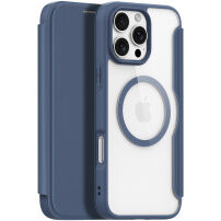 DUX DUCIS Skin X flipové púzdro s MagSafe pre iPhone 16 Pro Max - tmavo modré